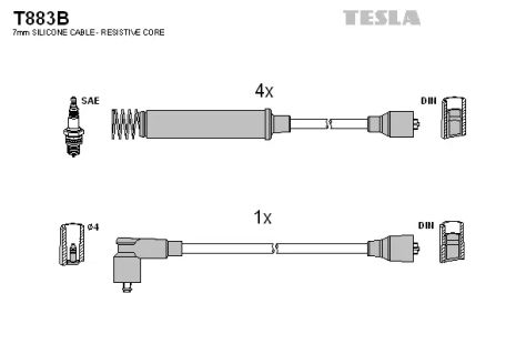 Комплект проводов зажигания, OPEL VECTRA, TESLA (T883B)