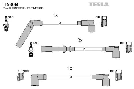 Комплект проводов зажигания, NISSAN PRAIRIE, TESLA (T530B)