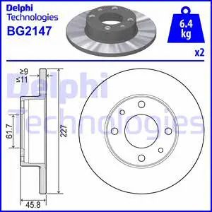Диск гальмівний INNOCENTI KORAL, FSO POLONEZ, DELPHI (BG2147) Диск гальмівний INNOCENTI KORAL, FSO POLONEZ, DELPHI (BG2147)