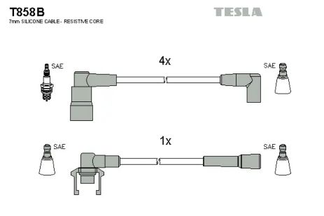 Комплект проводов зажигания, RENAULT 19, VOLVO 440, TESLA (T858B)