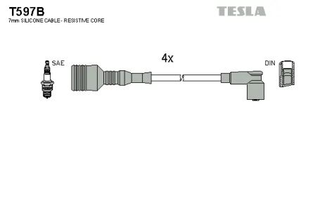Комплект проводов зажигания, ALFA ROMEO, TESLA (T597B)