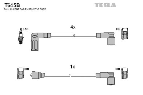 Комплект проводов зажигания, FIAT UNO, LANCIA DELTA, TESLA (T645B)