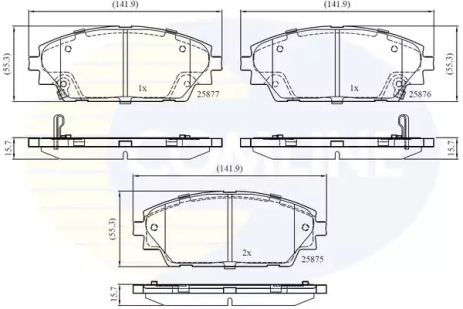 CBP32242 Comline - Гальмівні колодки до дисків CBP32242 Comline - Гальмівні колодки до дисків