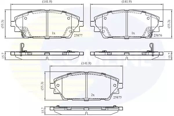 CBP32242 Comline - Гальмівні колодки до дисків CBP32242 Comline - Гальмівні колодки до дисків