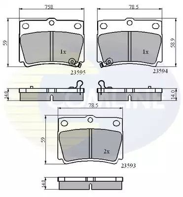 CBP3775 Comline - Гальмівні колодки до дисків CBP3775 Comline - Гальмівні колодки до дисків