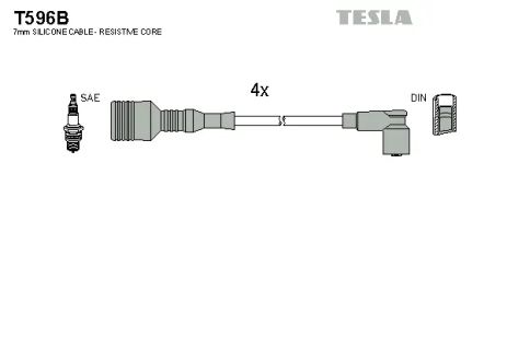 Комплект проводов зажигания, ALFA ROMEO, TESLA (T596B)