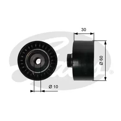 T42065 (7786-21358) Обвідний ролик ременя ГРМ GATES POWERGRIP IDLER