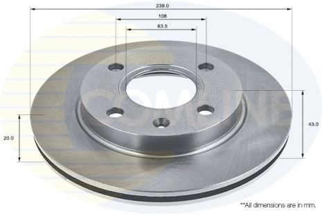 Диск тормозной MAZDA 121, FORD FIESTA, COMLINE (ADC0440V)