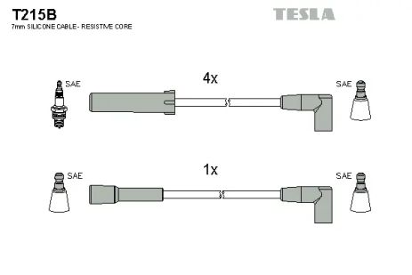 Комплект проводов зажигания, CITROËN BX, TESLA (T215B)