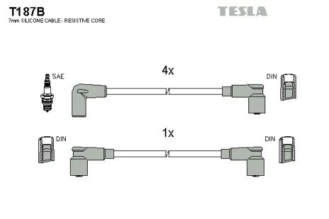Комплект проводов зажигания, ARO 240-244, TESLA (T187B)