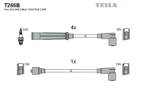 Комплект проводов зажигания, NISSAN SUNNY, TESLA (T266B)