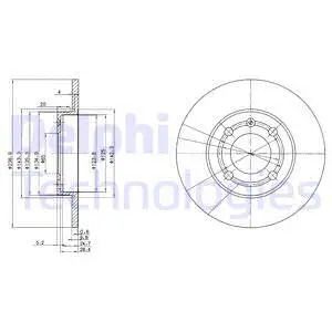 Диск гальмівний SEAT AROSA, VW POLO, DELPHI (BG2911) Диск гальмівний SEAT AROSA, VW POLO, DELPHI (BG2911)