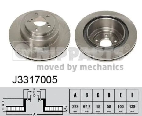 Диск тормозной SUBARU IMPREZA, NIPPARTS (J3317005)