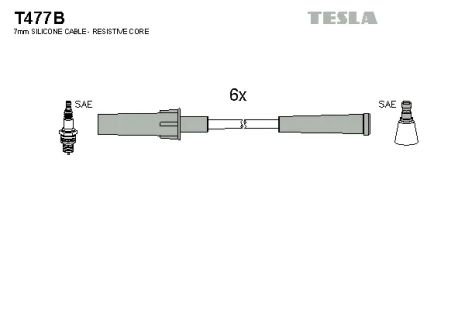 Комплект проводов зажигания, VW ROUTAN, JEEP WRANGLER, TESLA (T477B)
