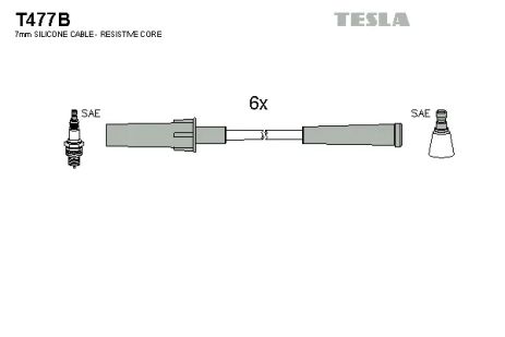 Комплект проводов зажигания, VW ROUTAN, JEEP WRANGLER, TESLA (T477B)