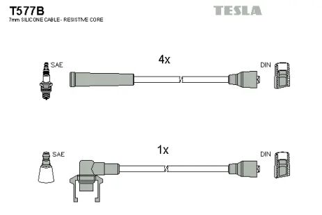 Комплект проводов зажигания, RENAULT TRAFIC, TESLA (T577B)