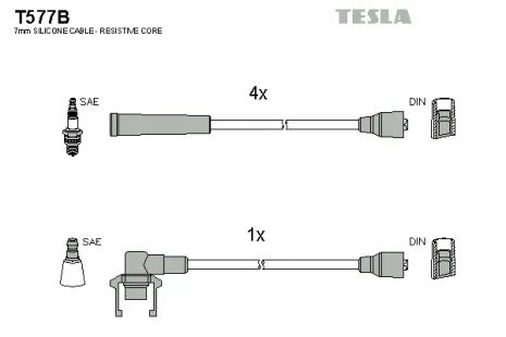 Комплект проводов зажигания, RENAULT TRAFIC, TESLA (T577B)
