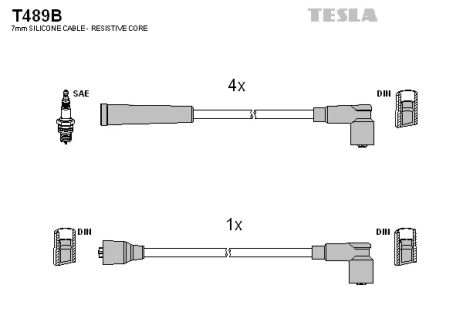 Комплект проводов зажигания, NISSAN SUNNY, TESLA (T489B)