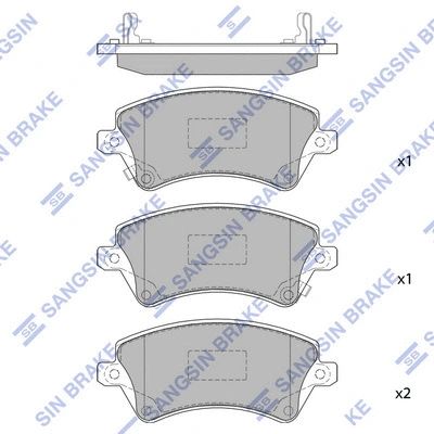 Комплект тормозных колодок, дисковый тормоз, TOYOTA COROLLA, HI-Q (SP1502)