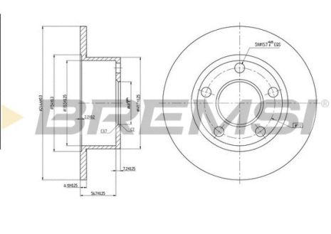 Диск тормозной SKODA SUPERB, VW PASSAT, BREMSI (CD6321S)