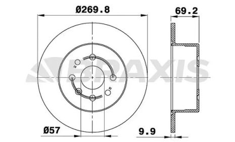 Диск тормозной BRAXIS (AE0321)