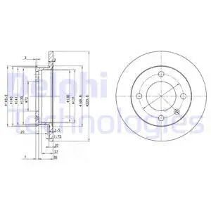Диск тормозной FORD FIESTA, DELPHI (BG2118) Диск тормозной FORD FIESTA, DELPHI (BG2118)