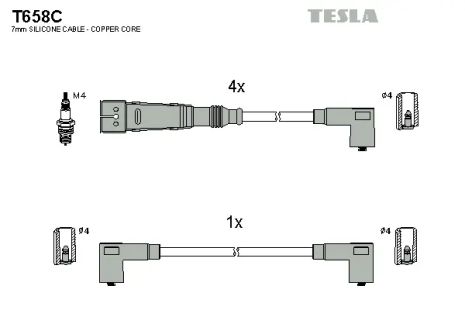 Комплект проводов зажигания, SEAT CORDOBA, VW POLO, TESLA (T658C)