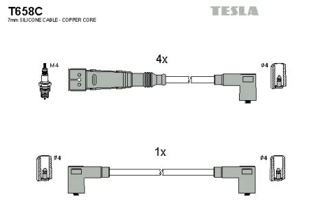 Комплект проводов зажигания, SEAT CORDOBA, VW POLO, TESLA (T658C)