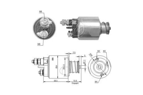 Тяговое реле, стартер ZM1495 LANCIA OPEL