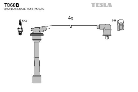 Комплект проводов зажигания, HYUNDAI LANTRA, TESLA (T868B)