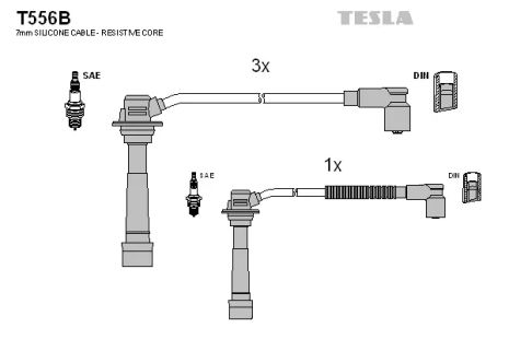 Комплект проводов зажигания, MAZDA 323, TESLA (T556B)