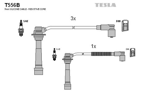 Комплект проводов зажигания, MAZDA 323, TESLA (T556B)