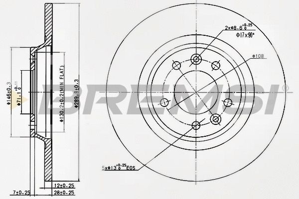 Диск тормозной SAAB 9-5, CITROËN C5, BREMSI (CD7275S) Диск тормозной SAAB 9-5, CITROËN C5, BREMSI (CD7275S)