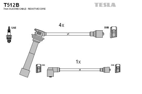 Комплект проводов зажигания, SUZUKI WAGON, TESLA (T512B)
