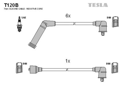 Комплект проводов зажигания, HYUNDAI SONATA, TESLA (T120B)