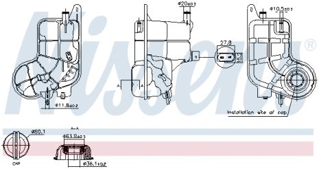Бачок розширювальний з кришкою AUDI A6 C6 (2004) (вир-во Nissens) 996288
