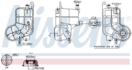 Бачок розширювальний з кришкою AUDI A6 C6 (2004) (вир-во Nissens) 996288