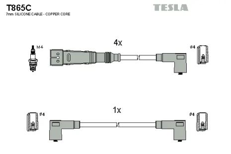 Комплект проводов зажигания, VW CADDY, TESLA (T865C)