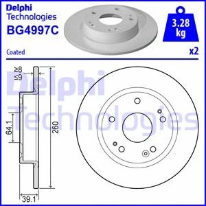 Диск тормозной HONDA CIVIC, DELPHI (BG4997C) Диск тормозной HONDA CIVIC, DELPHI (BG4997C)