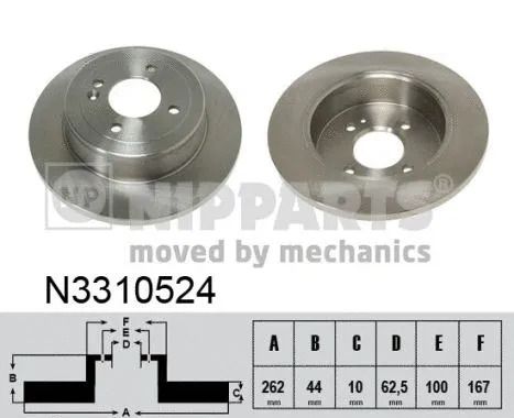 Диск тормозной KIA RIO, HYUNDAI i20, NIPPARTS (N3310524) Диск тормозной KIA RIO, HYUNDAI i20, NIPPARTS (N3310524)
