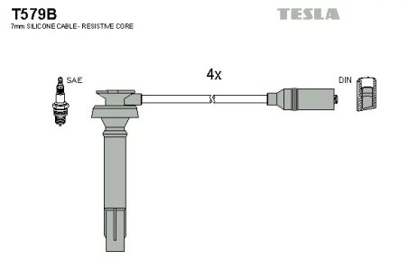 Комплект проводов зажигания, SUBARU FORESTER, TESLA (T579B)
