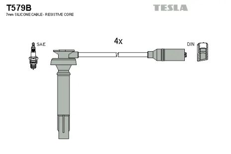 Комплект проводов зажигания, SUBARU FORESTER, TESLA (T579B)