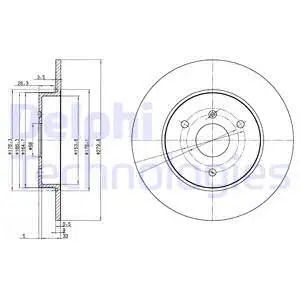 Диск тормозной SMART FORTWO, DELPHI (BG3526) Диск тормозной SMART FORTWO, DELPHI (BG3526)