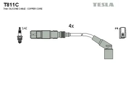 Комплект проводов зажигания, BMW 3, TESLA (T811C)