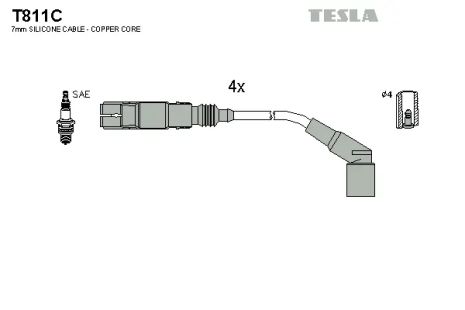 Комплект проводов зажигания, BMW 3, TESLA (T811C)