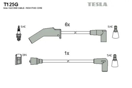 Комплект проводов зажигания, FORD SCORPIO, TESLA (T125G)