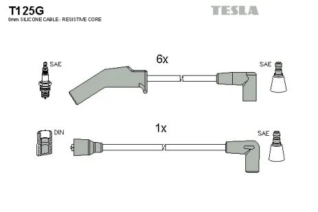 Комплект проводов зажигания, FORD SCORPIO, TESLA (T125G)