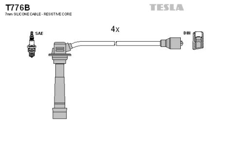 Комплект проводов зажигания, FORD USA, TESLA (T776B)