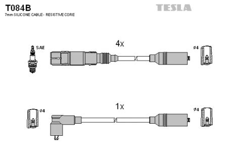 Комплект проводов зажигания, VW VENTO, TESLA (T084B)