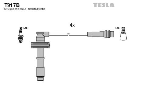 Комплект проводов зажигания, VOLVO V40, RENAULT SAFRANE, TESLA (T917B)